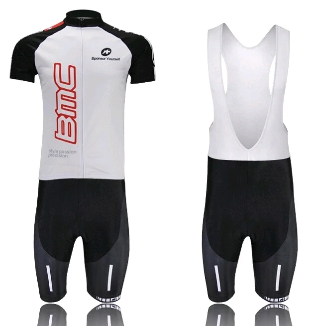 Men's white & black Bicycle Riding short-sleeved jersey + bib shorts suit | Спорт и развлечения