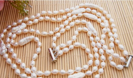 

FREE SHIPPING 3Strds White Pearl Necklace -Bride jewelry free shipping