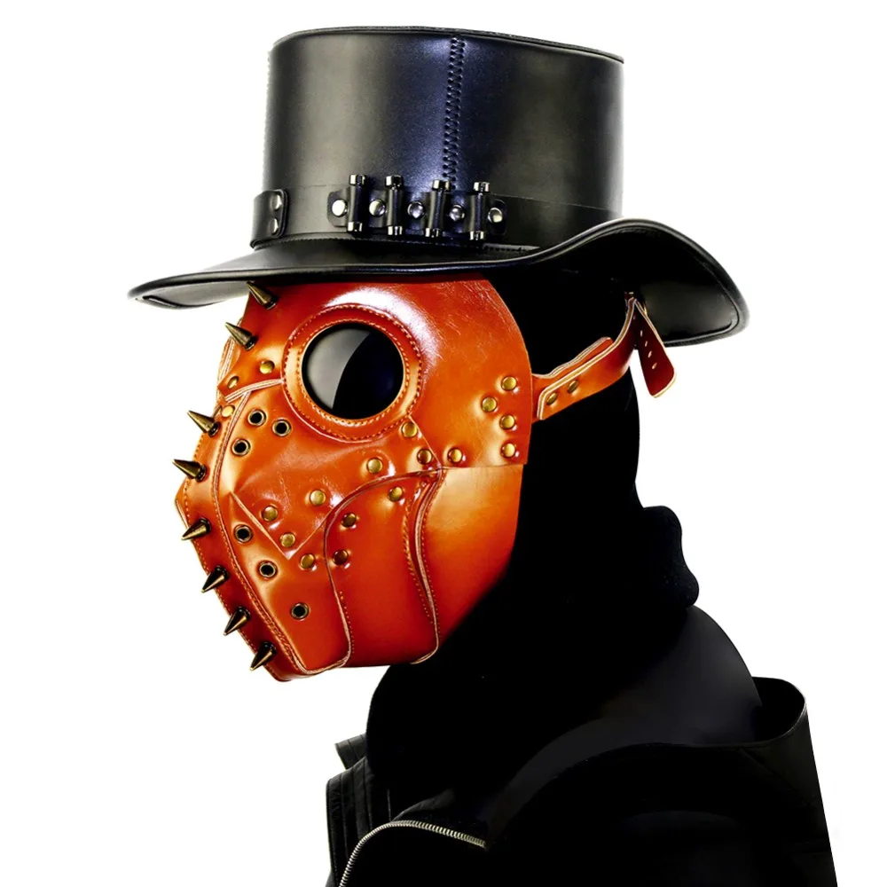 GEARDUKE Devil Grimace Маска Костюм в стиле стимпанк для косплея чума маска Хэллоуин унисекс костюм театральный реквизит Горячая новинка коричневые ПУ маски