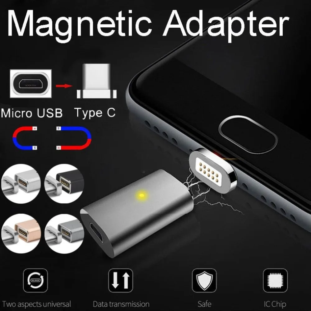 Магнитный переходник Micro USB Мама на Type C папа для устройств Nexus 5X 6P OnePlus 2 3 3T 5 Xiaomi|micro