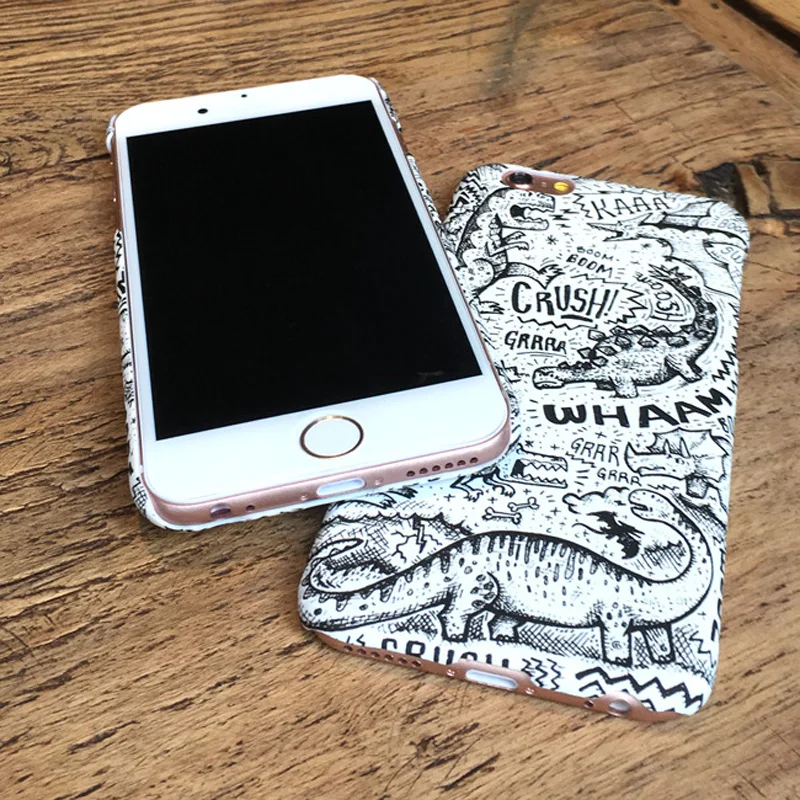 LOVECOM модный пластиковый Матовый Жесткий Чехол для iPhone 5 5S SE с изображением динозавра из мультфильма Freehand 6S Plus 7 8 Plus X чехол-накладка