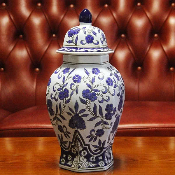 Керамические крышки guci Цзиндэчжэнь античные синие и белые фарфоровые банки для