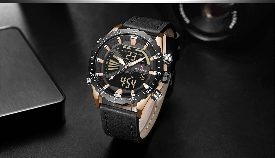 Топ бренд NAVIFORCE мужские модные спортивные часы мужские военные кварцевые наручные часы светодиодный цифровые часы relogio masculino