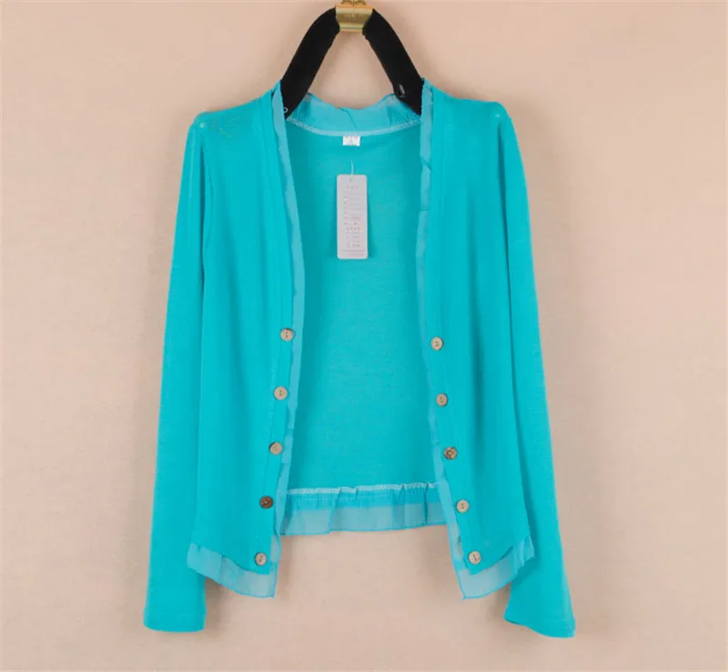 sky blue long Вязаный кардиган для женщин, весна, новая мода, большой размер 5XL, свободная дикая шаль, пальто, летняя Солнцезащитная рубашка, воздухопроницаемая рубашка - Цвет: sky blue long