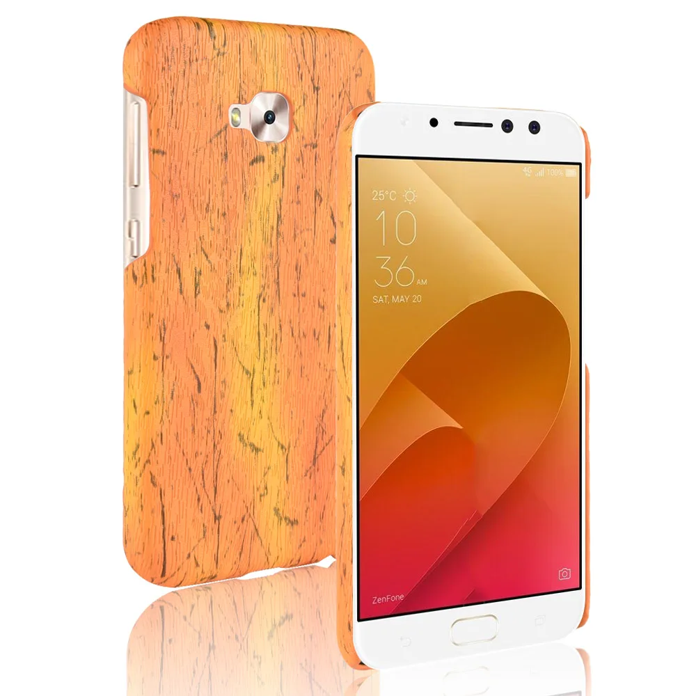 Zenfone 4 Selfie Pro ZD552KL Case Cover Wood grain PU Leather Protective Hard For Coque Asus phone cases Capa | Мобильные телефоны