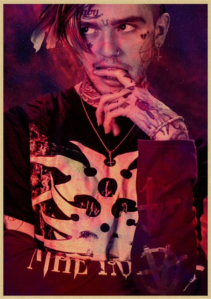 Рэпер Lil Peep плакат крафт-бумага наклейки на стену ВИНТАЖНЫЙ ПЛАКАТ качество для гостиной домашний декор