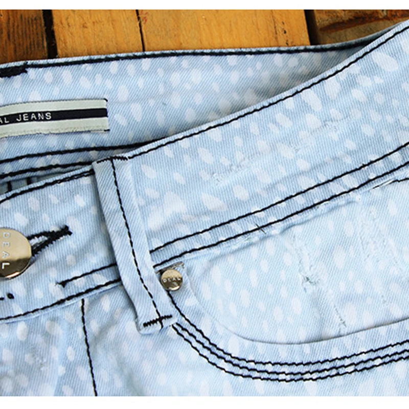 Летний стиль свободные Рваные джинсы для Для женщин Высокая Талия Джинсовые