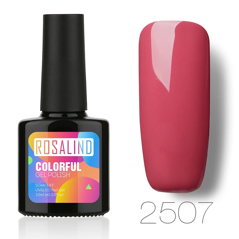 2507 ROSALIND гель 1 S 10 мл красный цвет серии УФ гель для наращивания ногтей лак Полупостоянный Замачивание от ногтей УФ светодиодный гель лак - Цвет: 2507