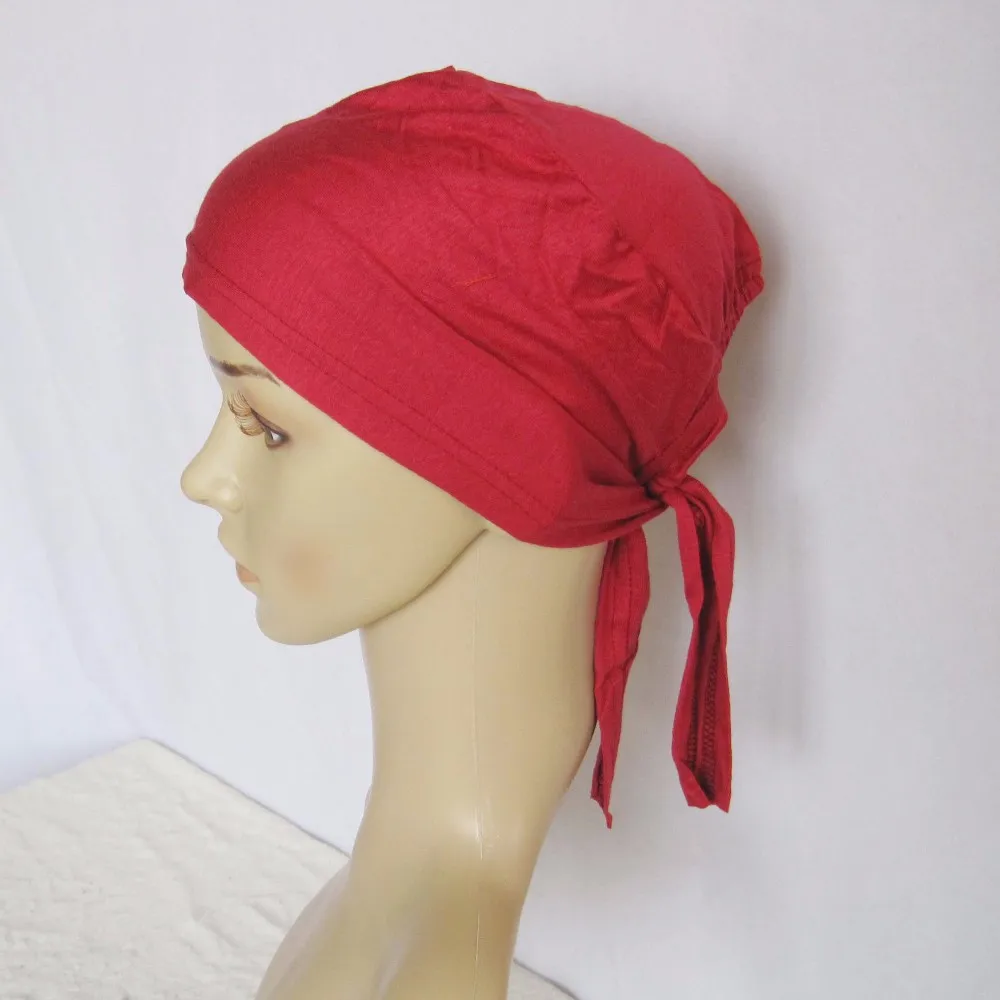 2017 хорошее качество хлопок Джерси галстук обратно веревка хиджаб шарф шляпа со