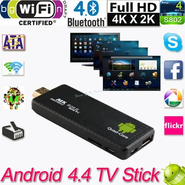 Четырехъядерный ТВ приставка MK809 III Android 7,1 Smart TV Stick 2 Гб ОЗУ 8 Гб ПЗУ Bluetooth WIFI XBMC HD Mk809III мини-ПК ключ