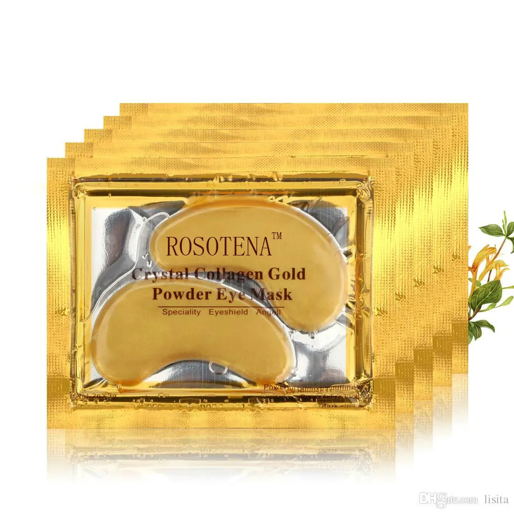 ROSOTENA 10Pairs/lot Anti-Wrinkle Crystal Collagen Eye Mask Eliminates Dark Circles And Fine Lines Gold Patches Care | Красота и