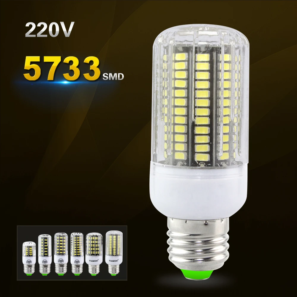 Высокий световой поток E27 Светодиодный светильник 5733 SMD 220 В 3 Вт 4 Вт 5 Вт 6 Вт 7 Вт 10 Вт 15 Вт Точечный светильник Bombillas светодиодный светильник Свеча для дома светильник ing