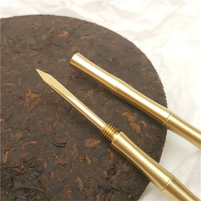 Чистая медь pu er игла для чая pu erh пуэр чай Нож поднос чай коробка аксессуары 1 шт