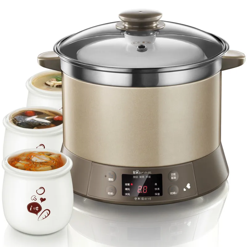 

Bear 3L White Ceramic Stainless Steel Electric Cooker Porridge Pot