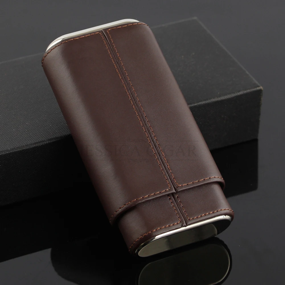 COHIBA Подлинная кожаный портсигар Путешествия портативный табак увлажняющий чехол сумка 3 пальца держатель