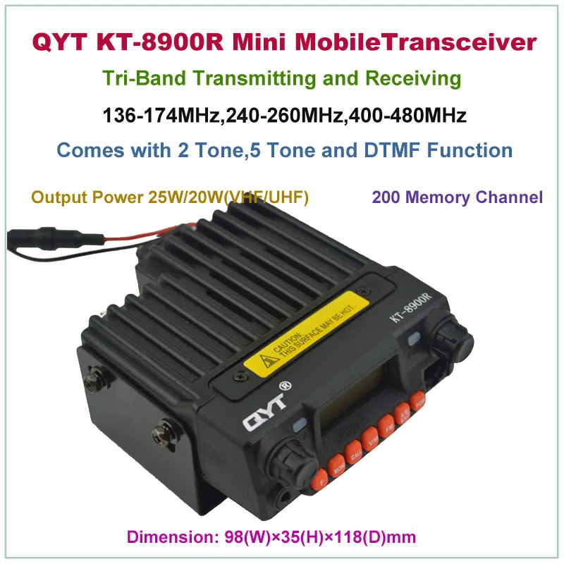Мини Мобильный приемопередатчик QYT KT 8900R KT8900R трехдиапазонный мобильный
