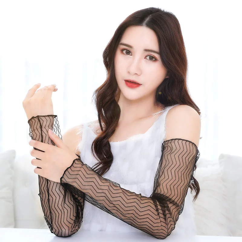 Элегантная женская сетчатая Солнцезащитная накидка на руку с длинными рукавами