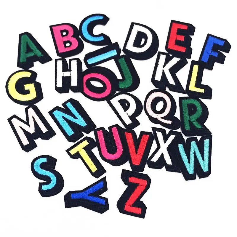 26 шт./лот A-Z алфавитная нашивка для одежды Железная вышитая аппликация тканевый