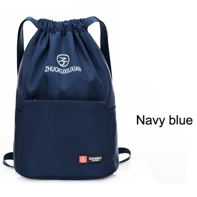 Navy blue Женские нейлоновые рюкзаки для девочек-подростков, маленькие школьные сумки на плечо с завязками для подростков, однотонные школьные рюкзаки - Цвет: Navy blue