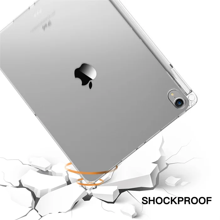 Чехол подходит для iPad Pro 1" с держателем для карандашей Apple [Поддержка магнитной Пары/функция зарядки] Прозрачный Гибкий тонкий ТПУ - Цвет: Clear