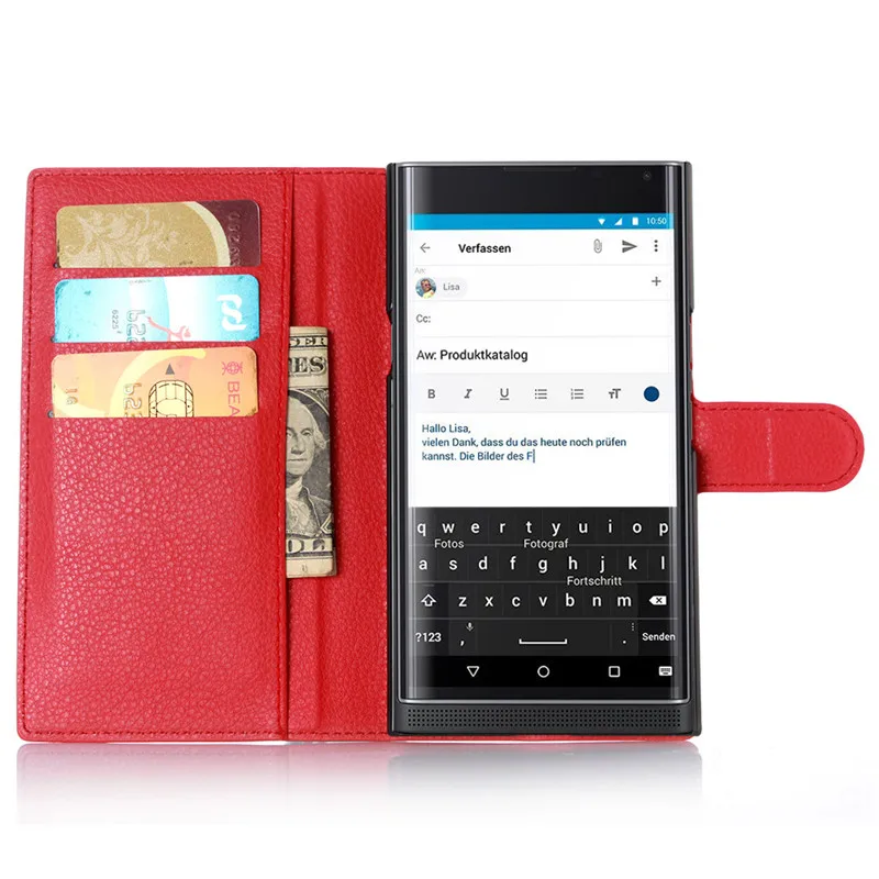 Кожаный чехол для Blackberry Priv откидной Чехол кошелек Чехлы роскошный защитный с