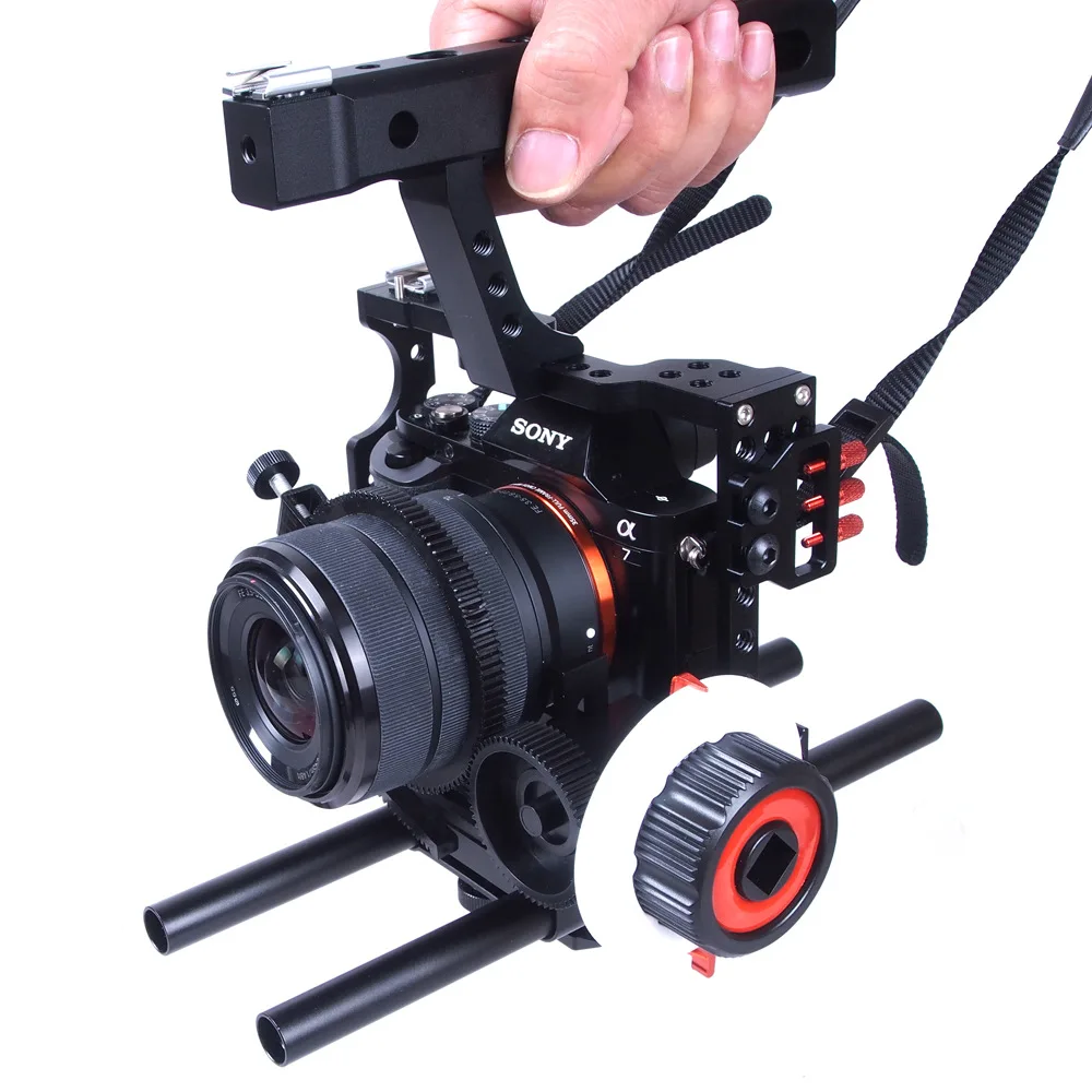 Алюминиевый сплав ручной комплект для видеокамеры DSLR набор клетки с последующим