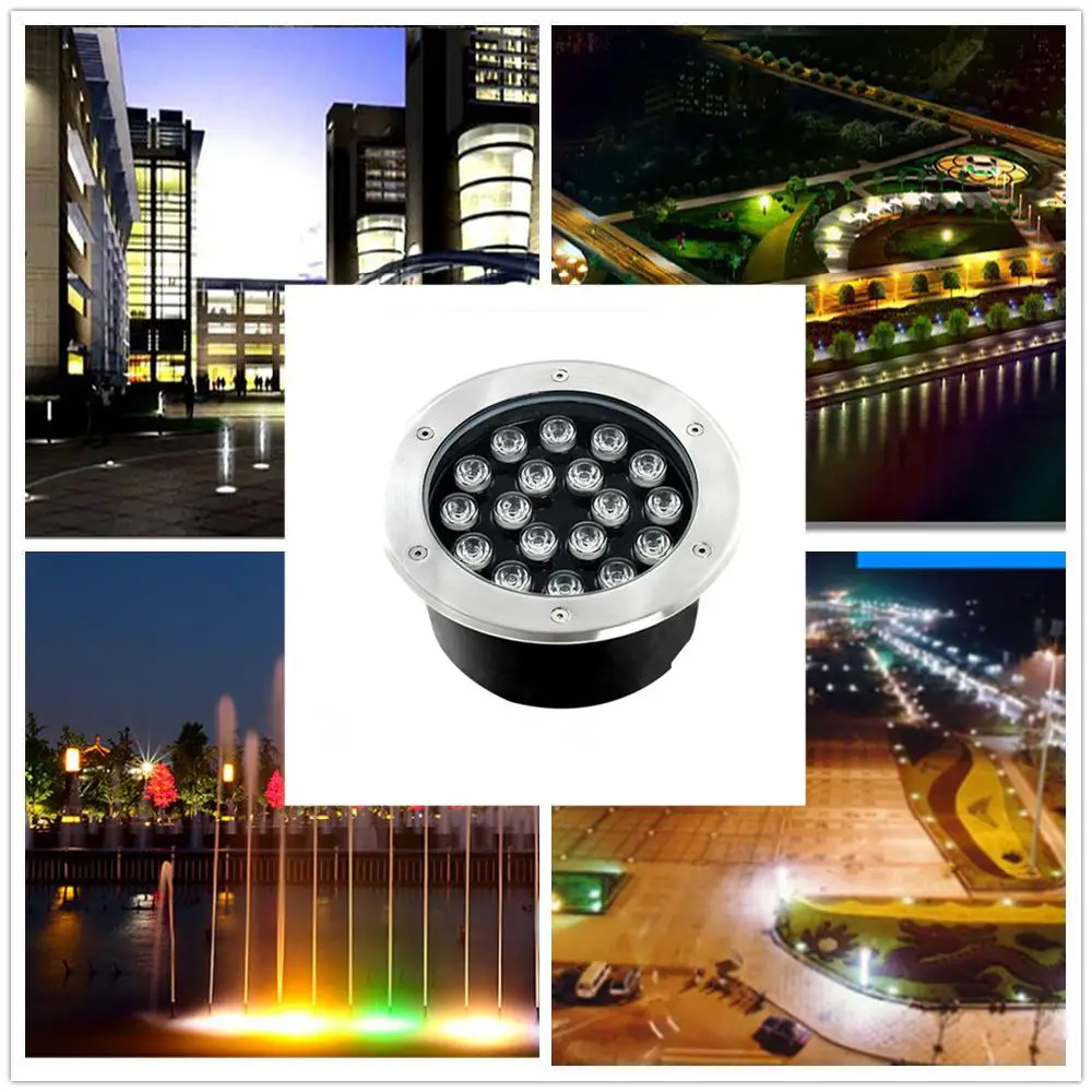 18 Вт IP65 LED наземный садовый светильник Круглый подземный свет ландшафтный путь