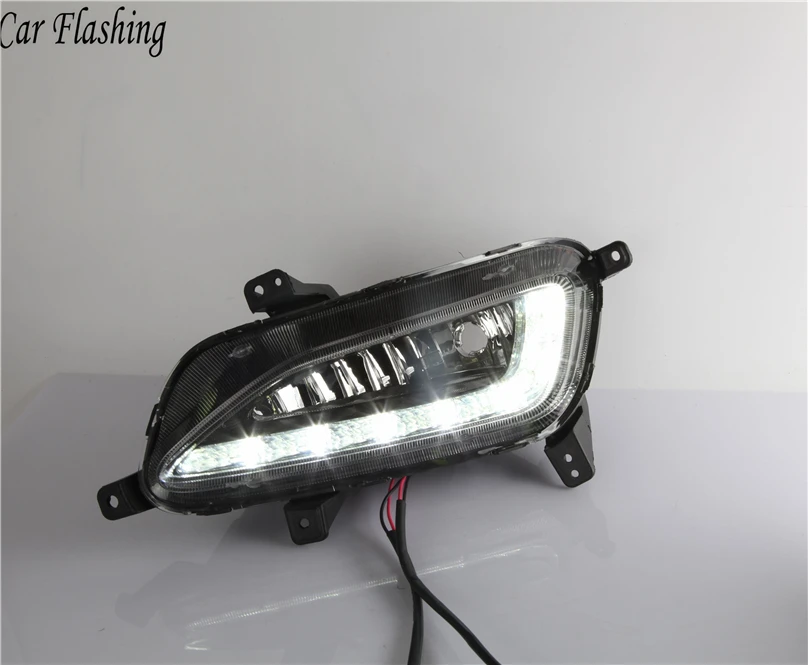Автомобиль DRL 2 шт для Hyundai Tucson светодиодный Противотуманные фары Дневные ходовые огни Светодиодные лампы DRL автомобильный дневной свет автомобиля мигающий