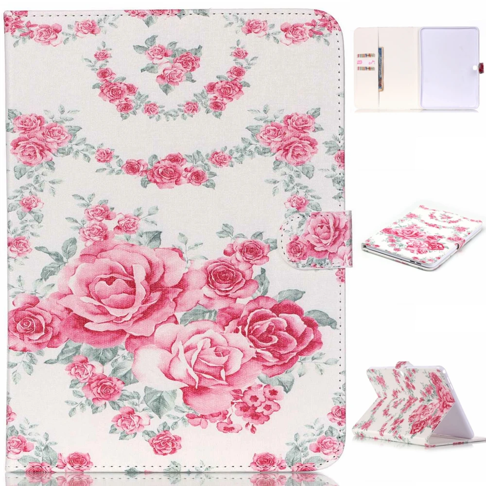 Ультратонкий чехол-бабочка с цветком из искусственной кожи откидной крышкой для