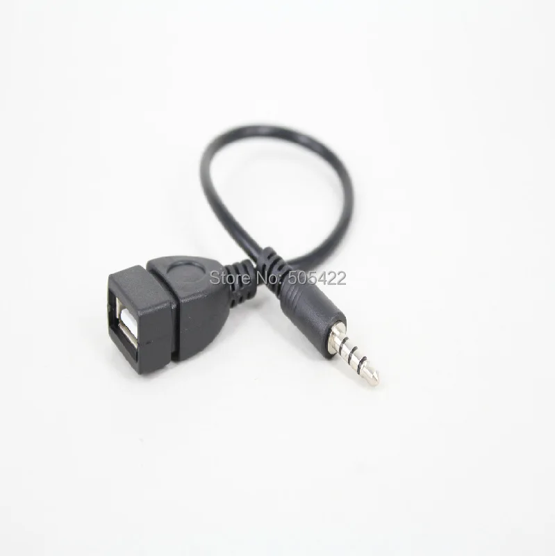 100 шт./лот AUX 3 5 мм штекер аудио разъем USB 2 0 Женский конвертер кабель адаптер Шнур