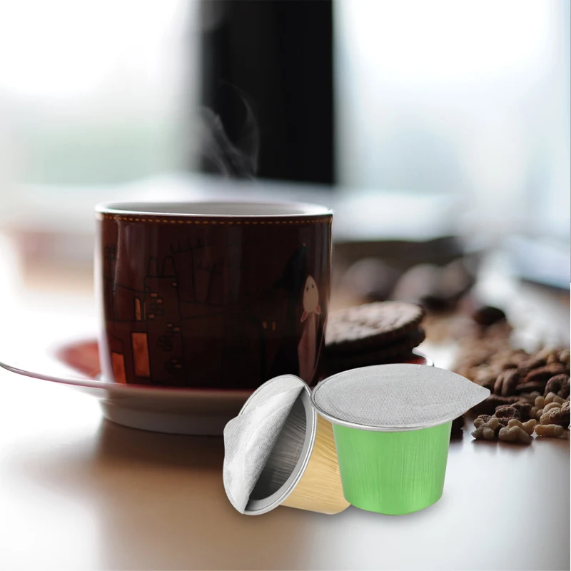 Gamlung 140/280/420 шт клейкие алюминиевые крышки фольги для Nespresso капсулы с кофе