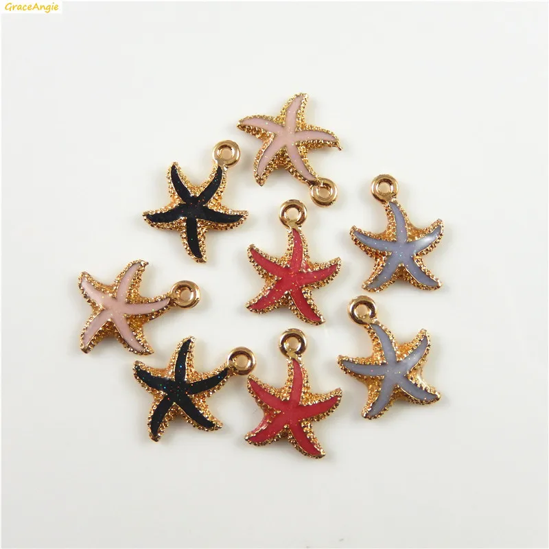 15 шт. эмалированные подвески в форме морской звезды|charm color|bracelets charm pendantscharms starfish |