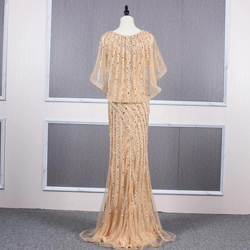 JANCEMBER vestido de noche fiesta Кристалл узор v-образным вырезом Иллюзия Русалка приталенный