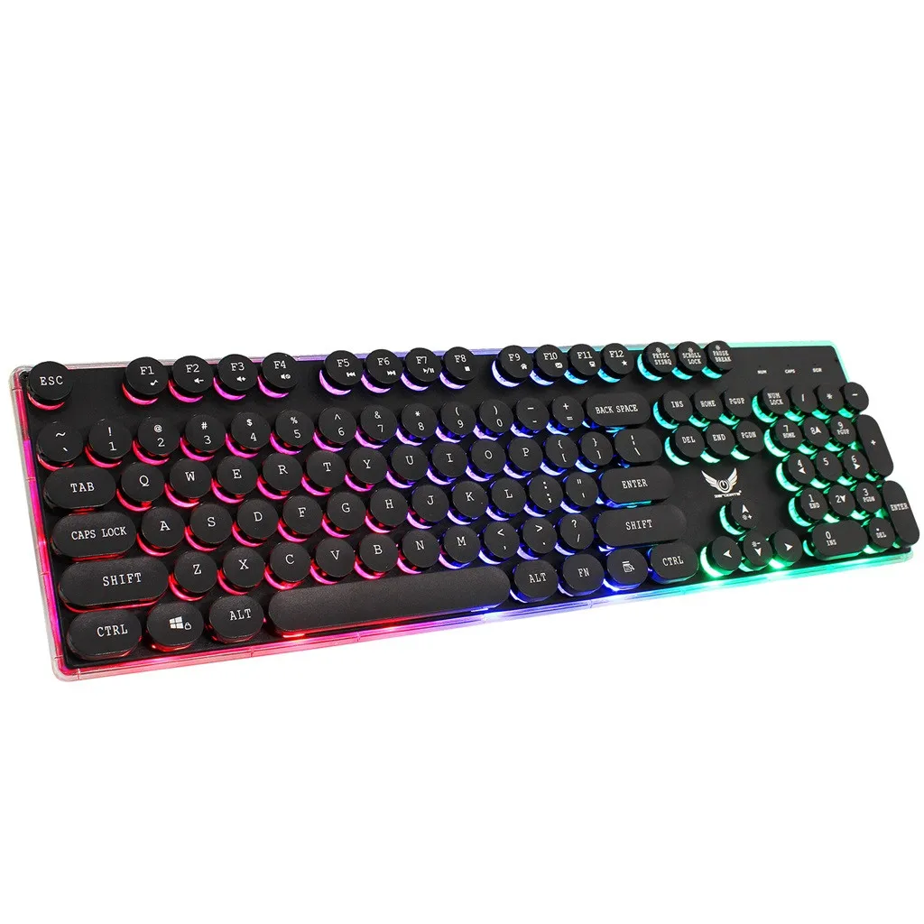 VOBERRY Backlight Game USB Keyboard Multimedia Cap Lighting Color LED Cable Mechanical Hand | Компьютеры и офис