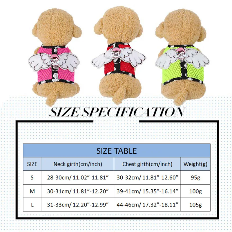 Летний поводок с воздухопроницаемой сеткой изображением собаки наборы крылья