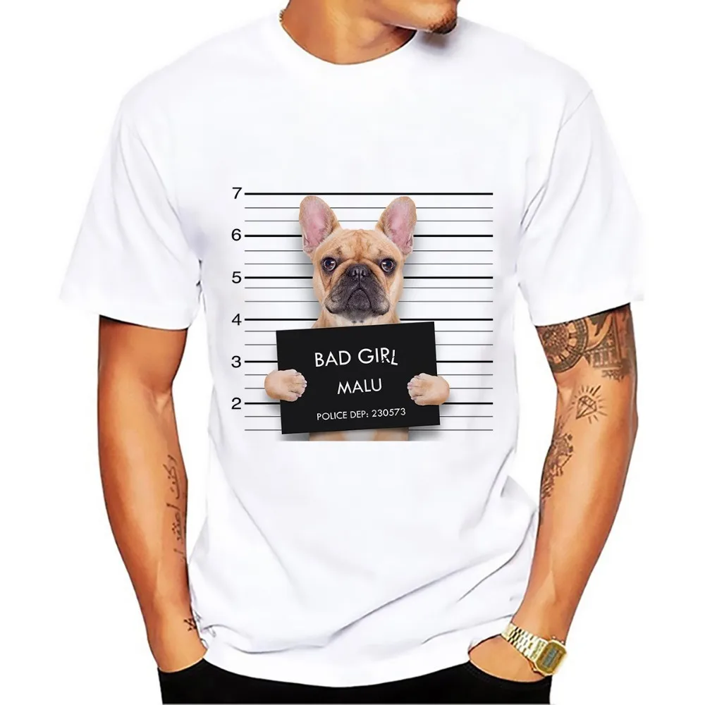 Милая забавная Мужская футболка с принтом bad dog Be receive Новинка лета 2018 белая