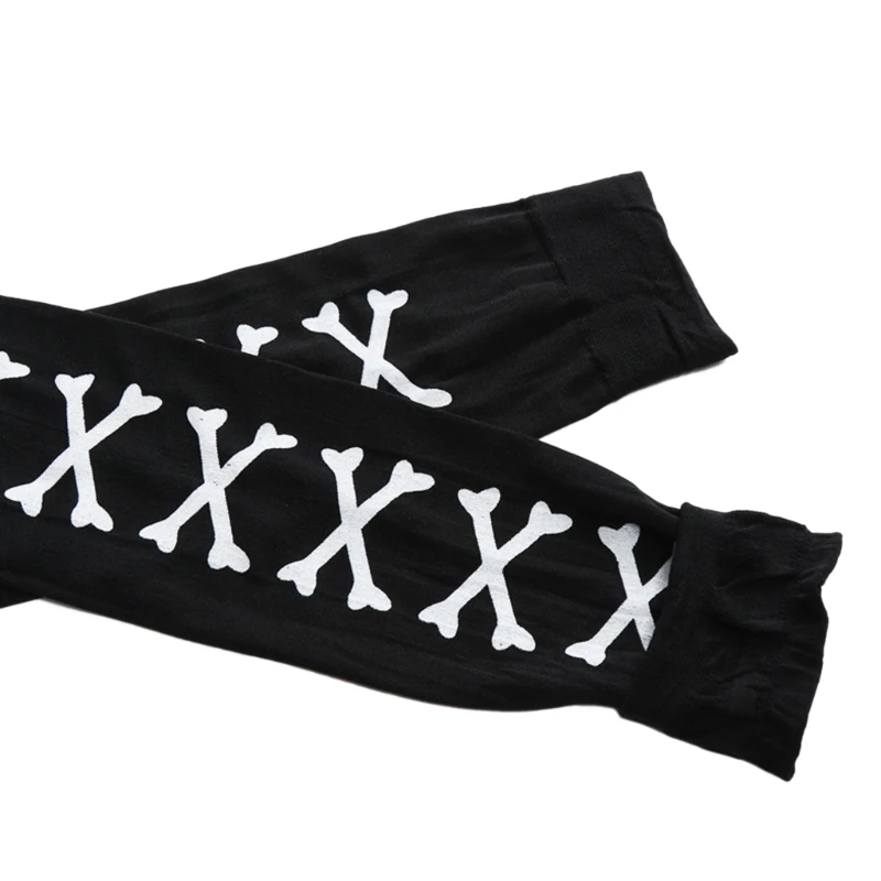 Женские длинные носки скелетоны до колена на Хэллоуин маскарадный костюм