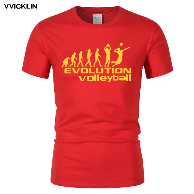 2021 летние мужские забавные Стиль эволюции волейбольные мячи футболка хлопковая