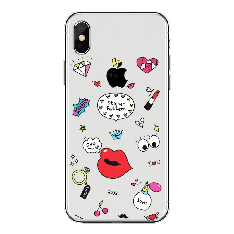 Phone Case Sexy Girl Kylie Jenner Lips Kiss Clear Silicon Soft TPU Coque Cover For Apple iPhone X 5 5S SE 6 6s 7 8 Plus shell |