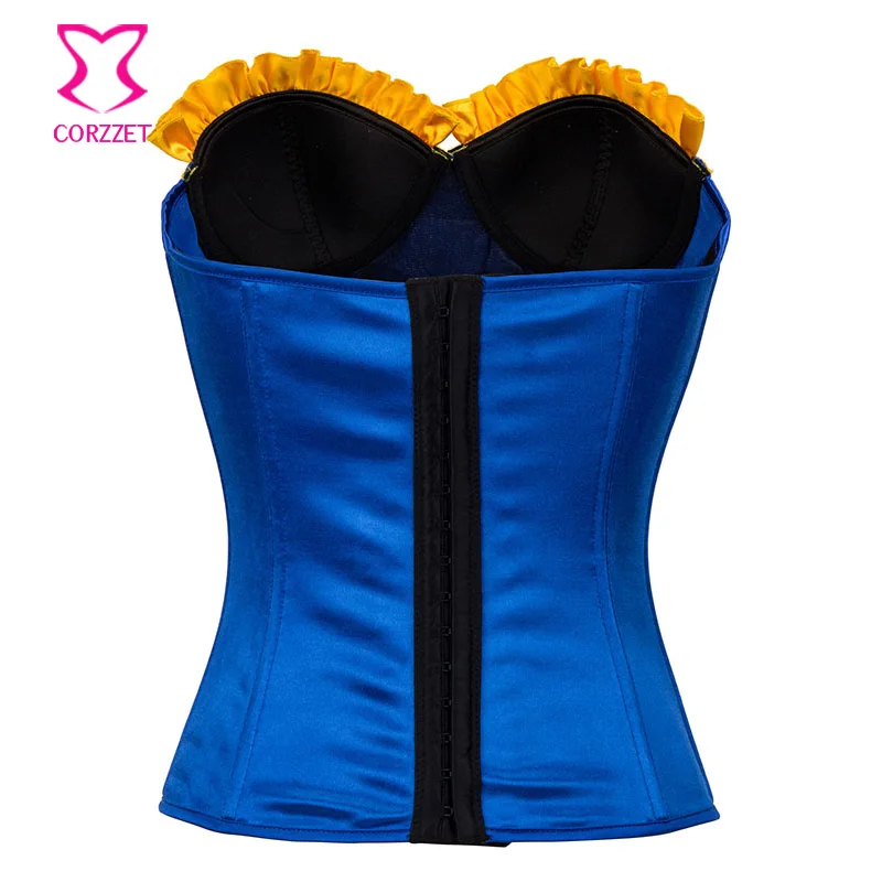 Синие/красные чашки пуш ап готические корсеты и бюстье одежда в стиле стимпанк