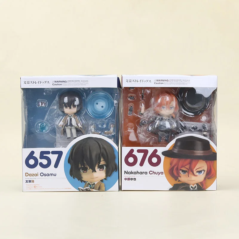 Аниме Фигурка Nendoroid figma Bungo бродячие собаки 657 676 Dazai Osamu Nakahara Chuya фигурка модель игрушки