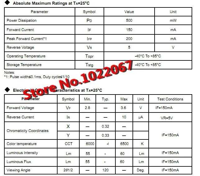 100 шт 5630/5730-CW/WW 0.5W-150Ma 50-55lm 6500K белый светильник SMD 5730 5630 Светодиодный 5730 Диоды(3,2~ 3,4 в