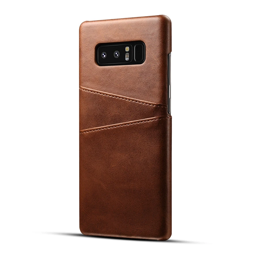 Чехол из натуральной кожи для samsung Galaxy Note 9, 8, чехол, Ретро стиль, жесткая задняя крышка для Galaxy S9 Plus+ держатель для карт, кошелек