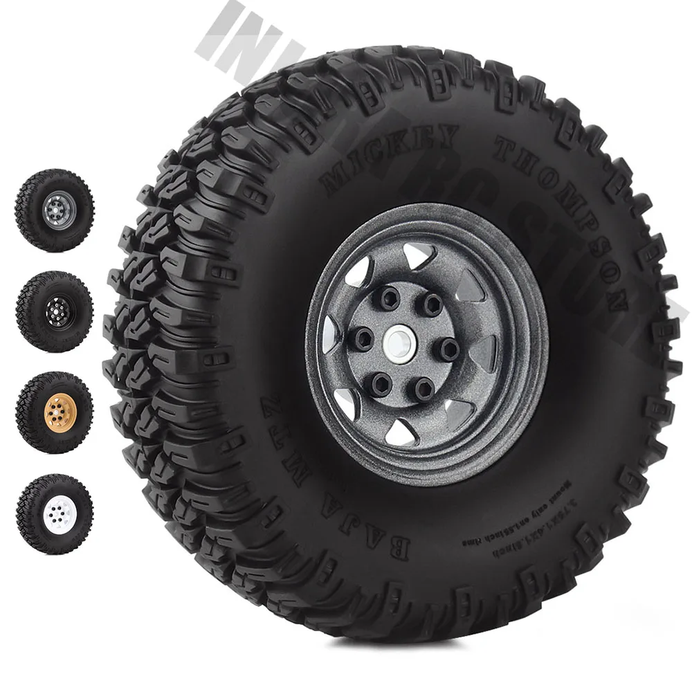 

4PCS 1/10 RC Car 1.55" BEADLOCK Wheel Rim &Rubber Tires 1.55 Inch Tyre for RC Crawler D90 TF2 Tamiya CC01 LC70 MST JIMNY
