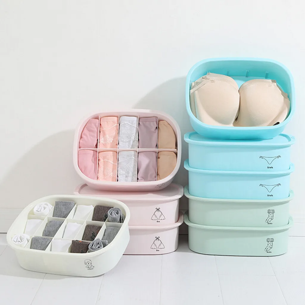 2019 Горячая пластиковая коробка для хранения нижнего белья бюстгальтера съемное