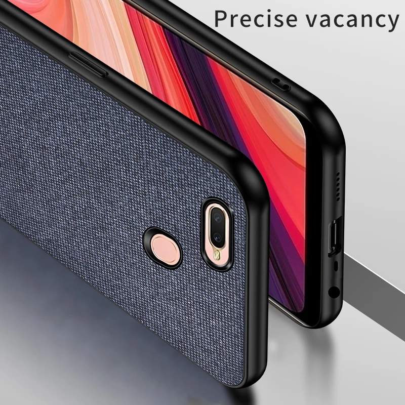 Для OPPO A7 AX7 чехол задняя крышка роскошный мягкий силиконовый тканевый защитный