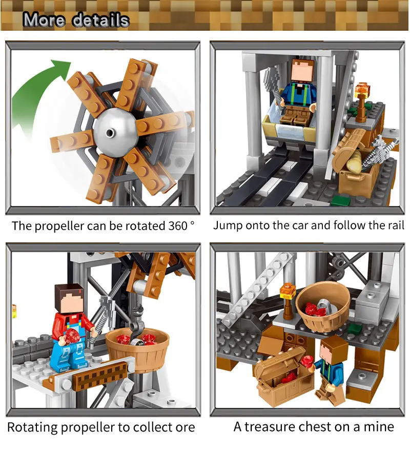 261 шт. мой мир модель Minecraft Строительные блоки шахтное Оборудование совместимо с
