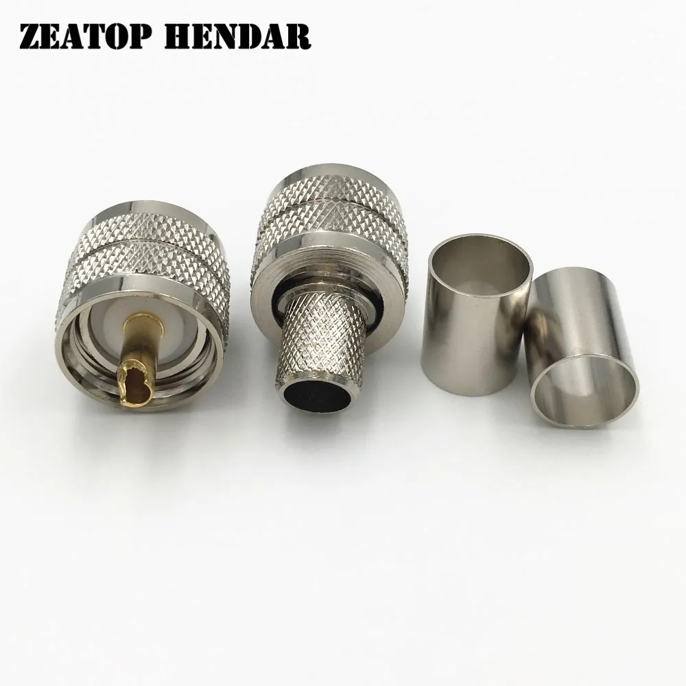 100 шт. латунный UHF PL259 штекер Jack PL 259 обжимной разъем для RG8 RG213 RG165 7D FB RF кабель прямой