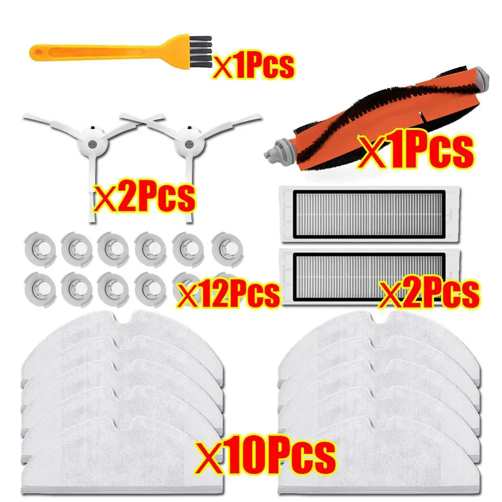 28PCS Для xiao Mi Roborock S50 аксессуары для Xiaomi пылесос Запчасти HEPA фильтр Швабра полотна основная щетка боковая щетка резервуар для воды фильтр - Цвет: 28PCS