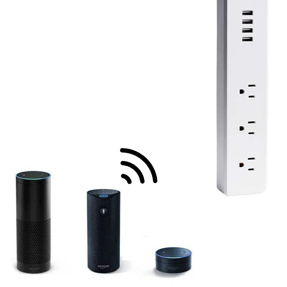 EPULA Новинка US 3 AC Розетка 4 USB Wifi беспроводной пульт дистанционного управления